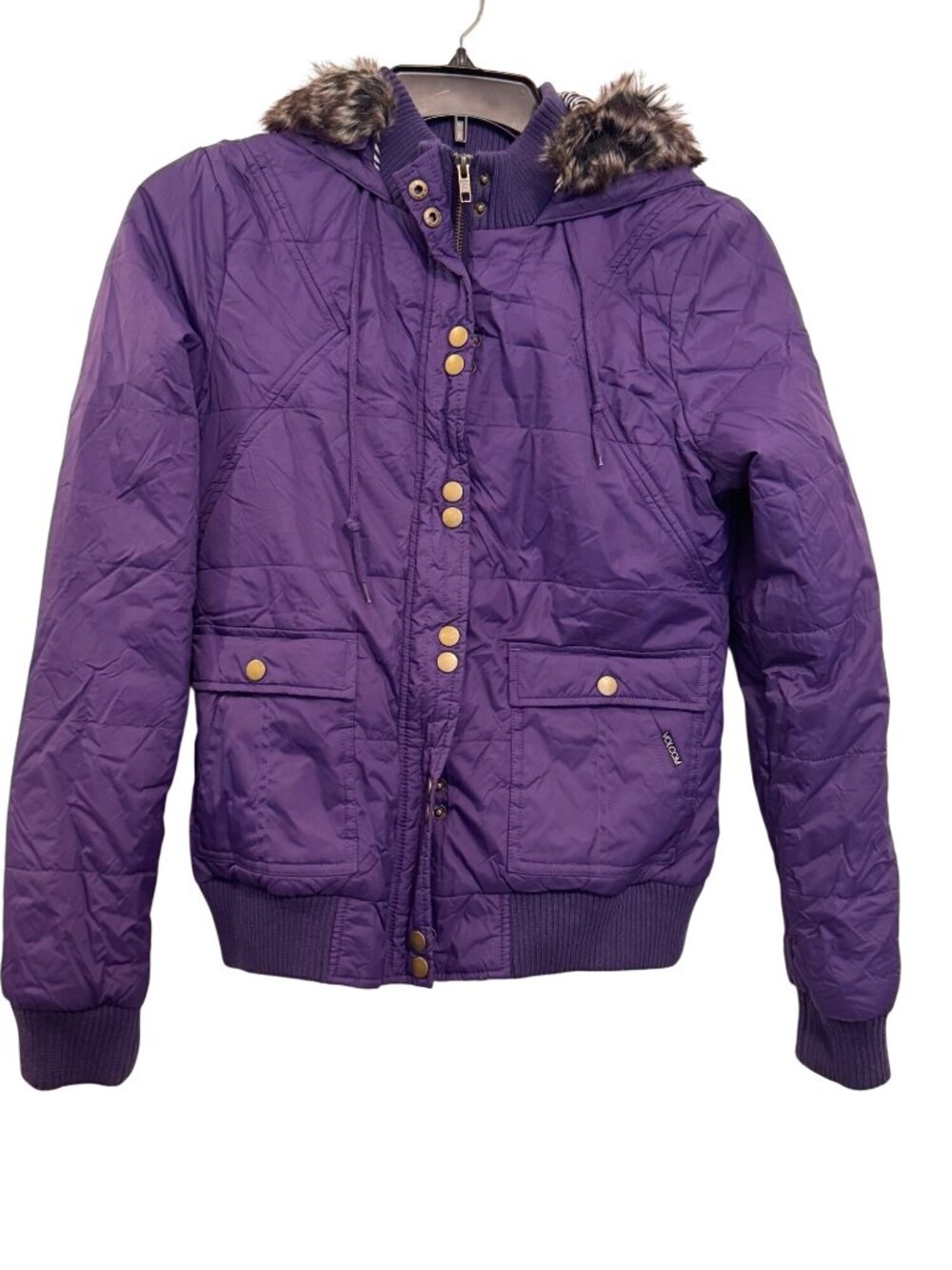 Volcom puffer jacket size large Womens Purple